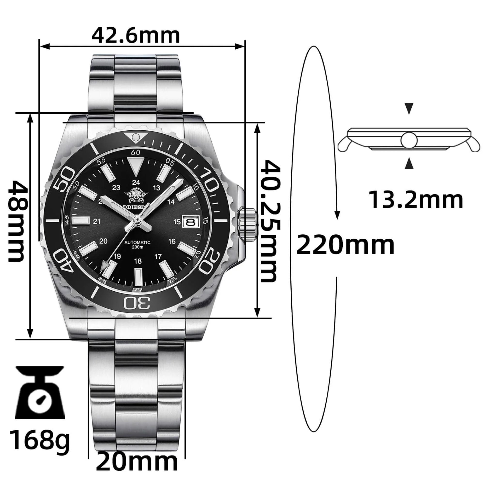 ADDIESDIVE Retro Baton Hand Sub NH35 Dive Watch AD2086