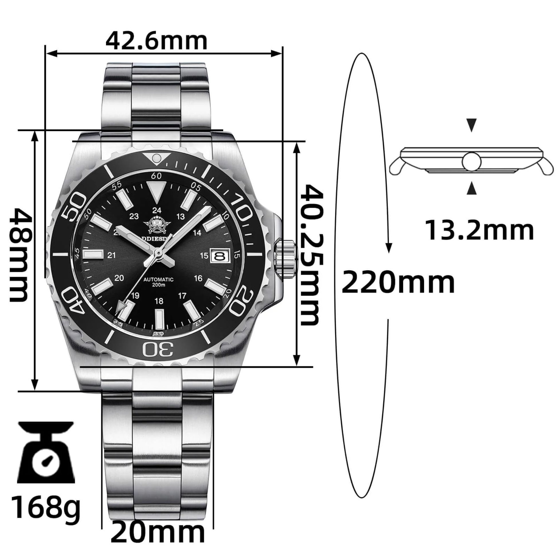 ADDIESDIVE Retro Baton Hand Sub NH35 Dive Watch AD2086