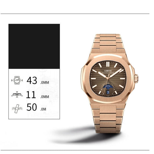 LOBINNI Stainless Steel Business Automatic Watch for Men