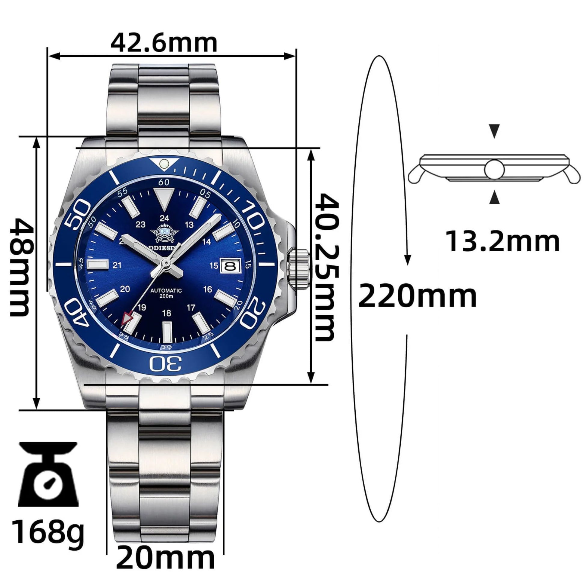 ADDIESDIVE Retro Baton Hand Sub NH35 Dive Watch AD2086