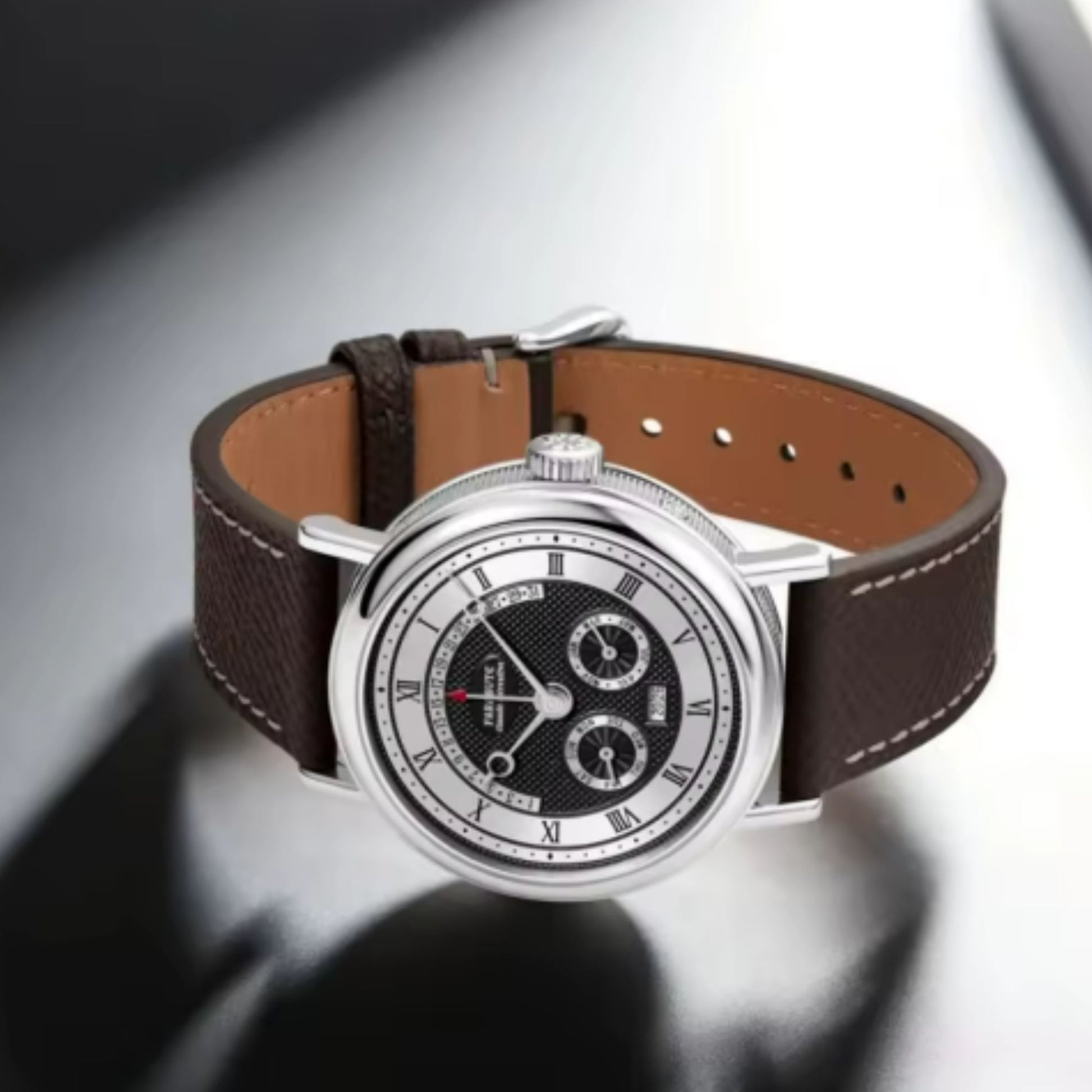 FARASUTE Mens Automatic 38mm Vintage Mechanical Wristwatch Sapphire crystal Multifunction Flyback Function Year Month Week