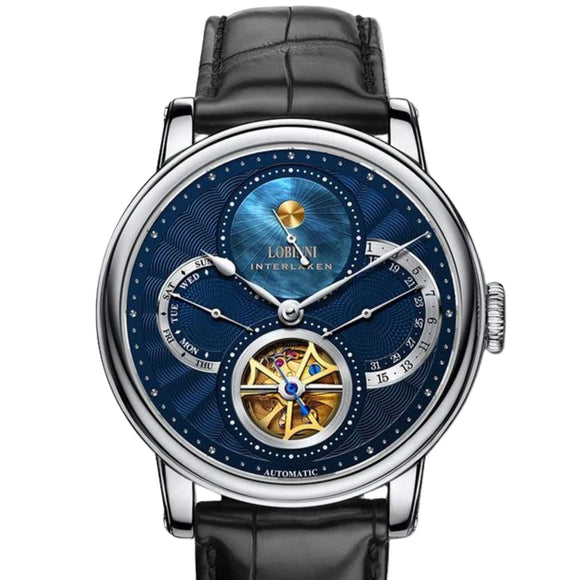 Lobinni skeleton mechanical watch luxury brand wristwatches automatic mechanical watch wrist for men - 16015