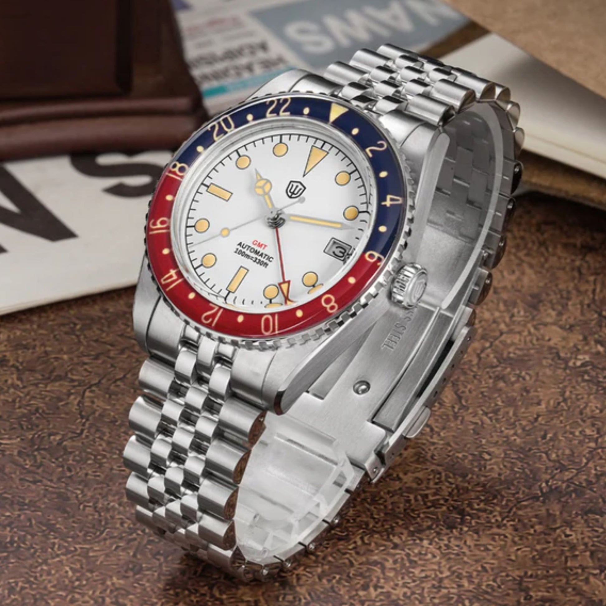 Watchdives WD6542 38mm GMT Men Watch Benz Hands