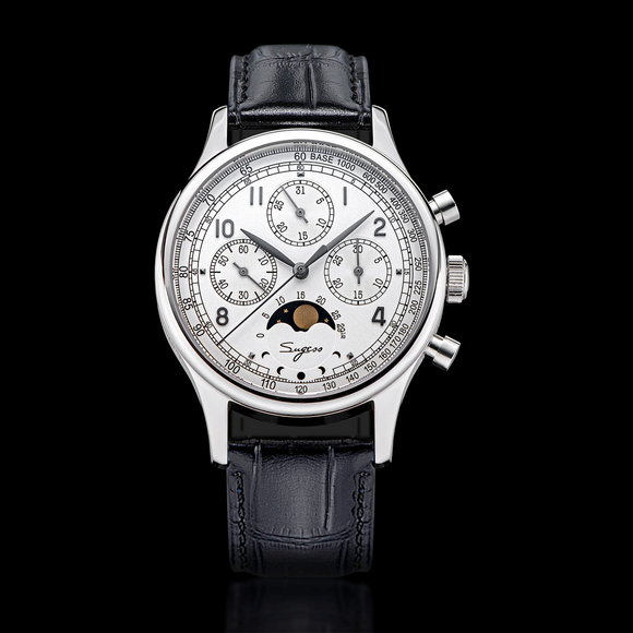 Sugess MoonPhase Master 389-2 White Dial Swan Neck Regulator