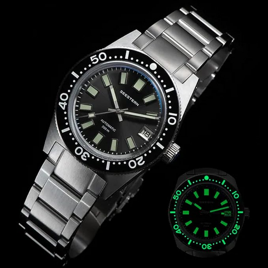 SEESTERN 62MASSLS V3 Diving Watch Men Automatic Mechanical Wristwatch Luminous Bezel Waterproof NH35 Movement Sapphire Glass Bracelet