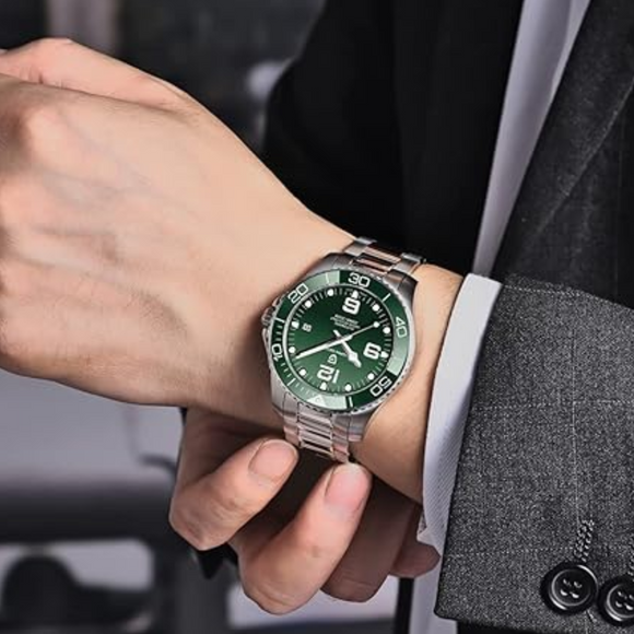 Pagani Design Men's Analogue Japanese Automatic Self-Wind Mechanical Watch with Stainless Steel Bracelet PD1702 - Green Dial