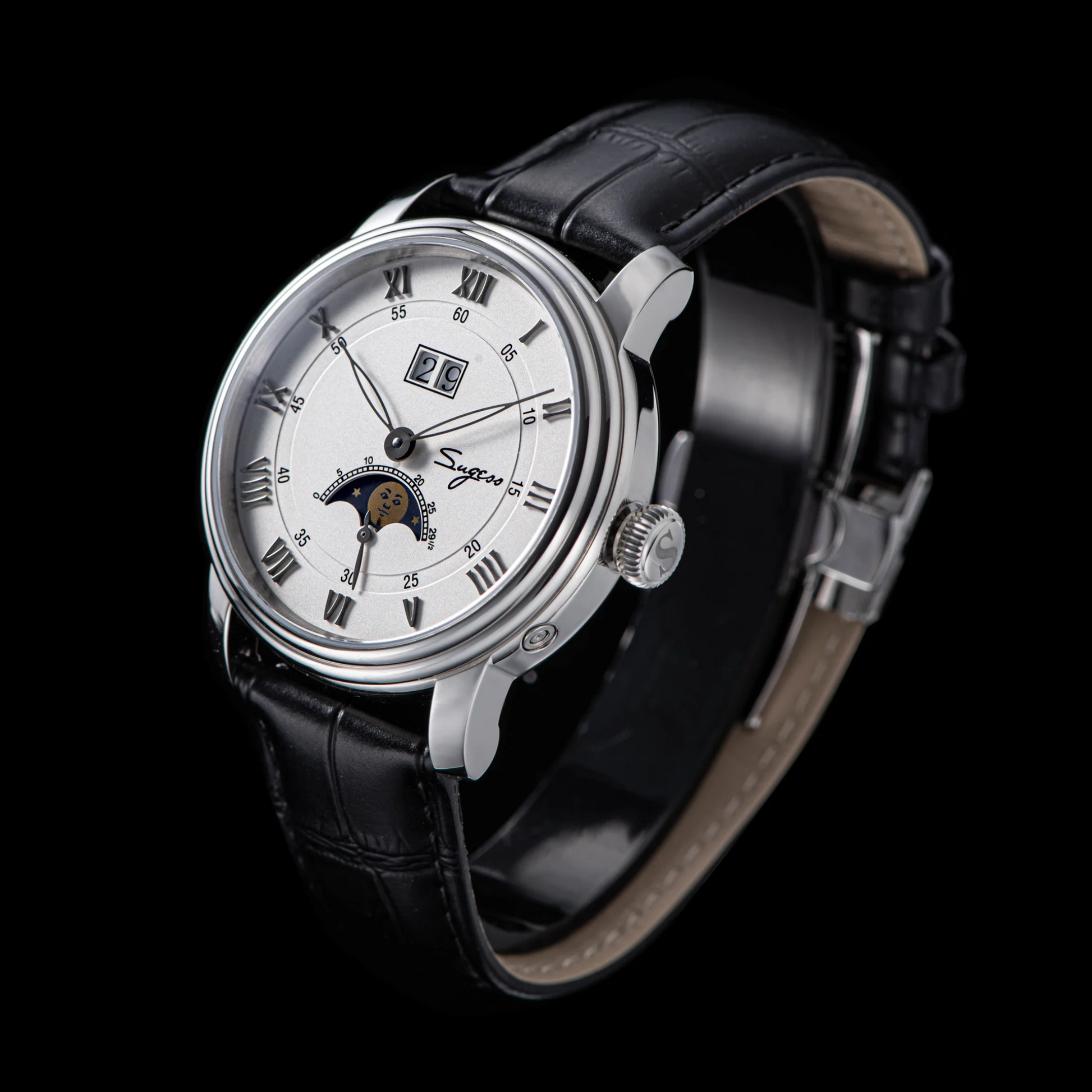 Sugess MoonPhase Master 437 Moon Phase Automatic Stainless-Steel - White Dial