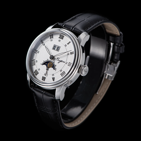 Sugess MoonPhase Master 437 Moon Phase Automatic Stainless-Steel - White Dial
