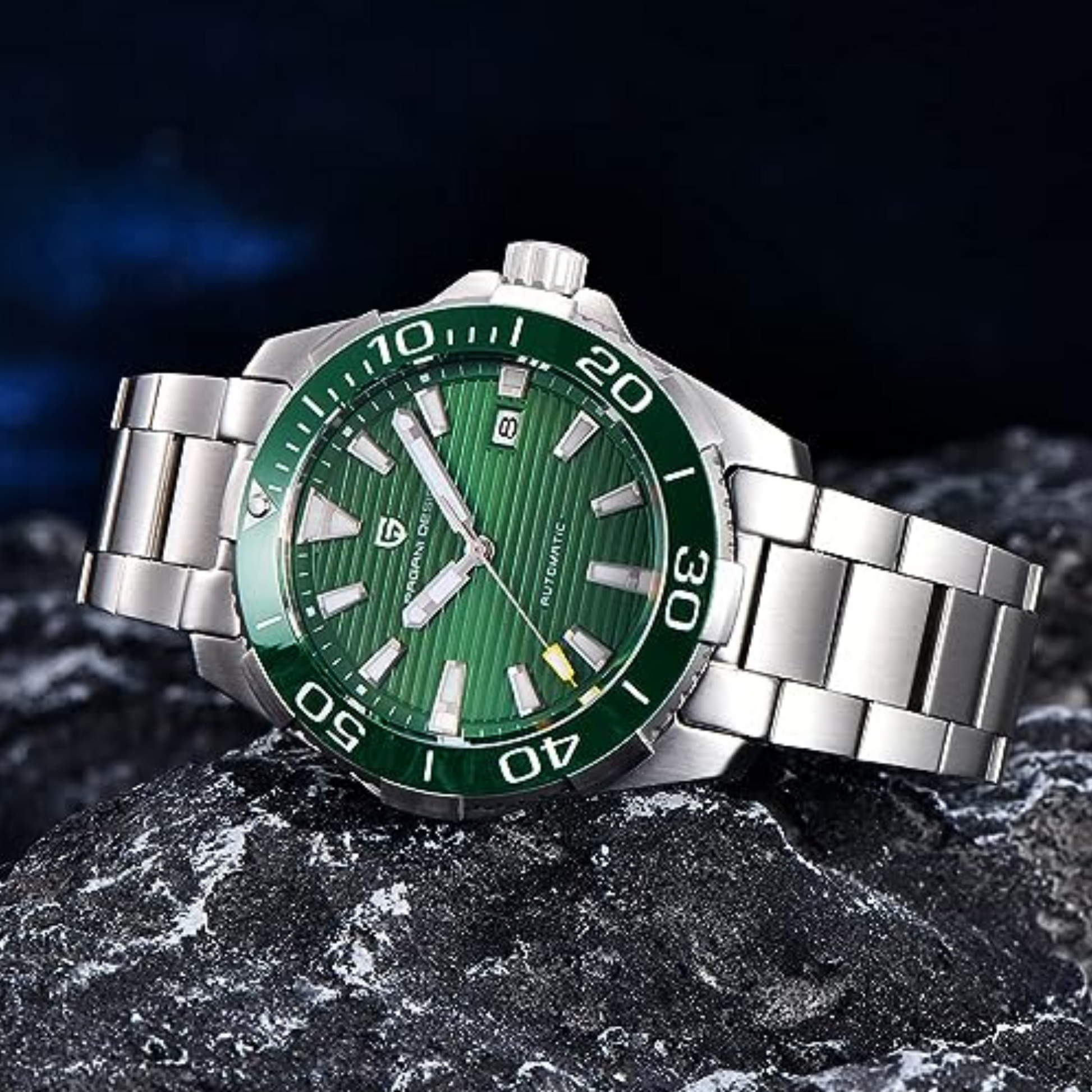 Pagani Design PD-1668 Automatic Mechanical Watch Seiko NH35 Movement- Green Dial