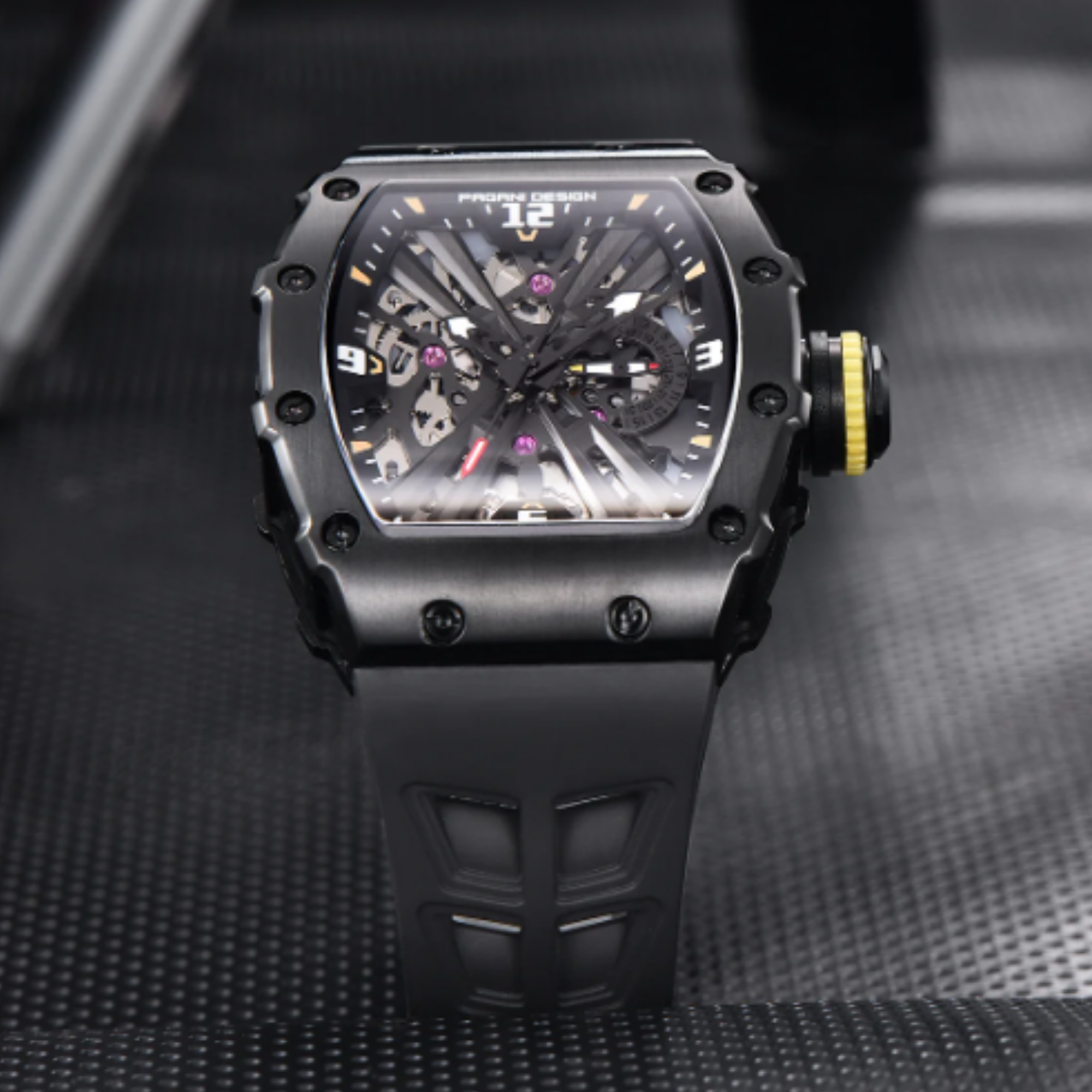 PAGANI DESIGN PD-1738  Waterproof Stainless Steel Skeleton Wristwatch Sport Chronograph Watch for Men - VH65 Movement