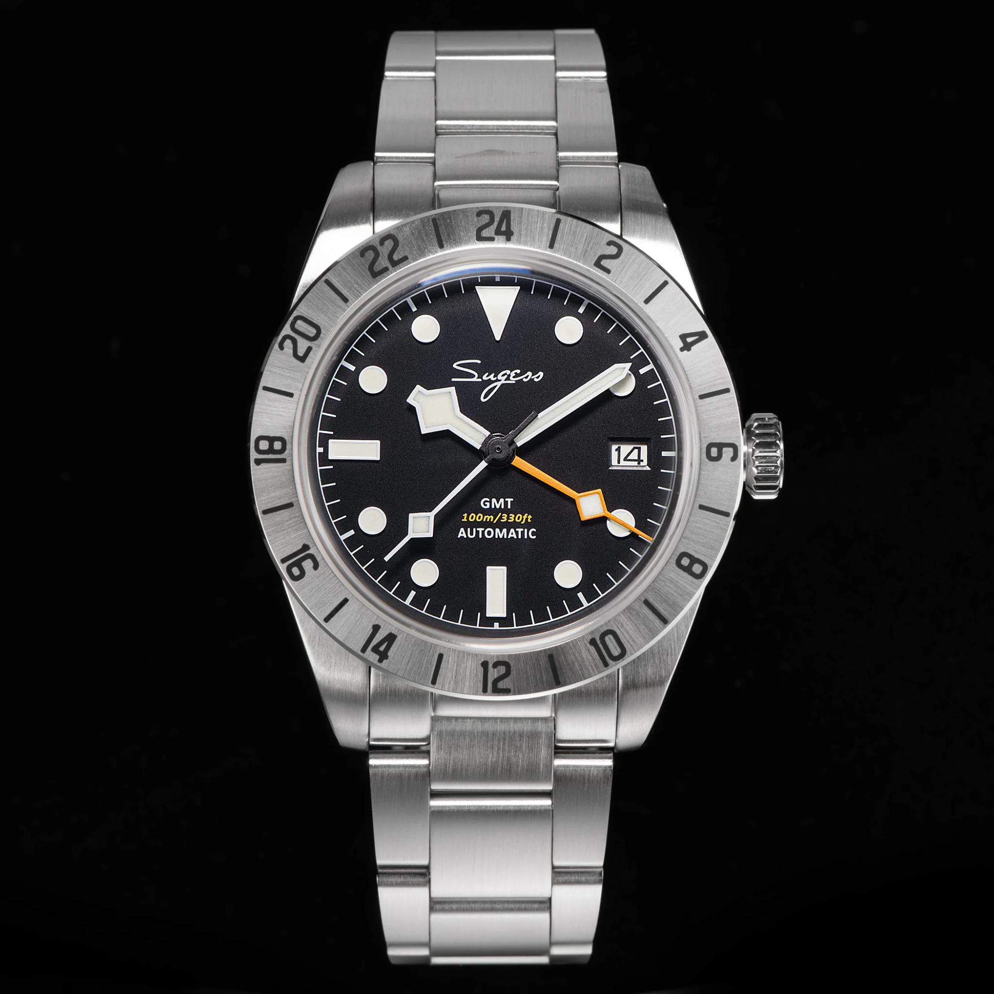 Heritage S431 BB GMT Seiko NH34 GMT movement - Black watch dream-watches.com india