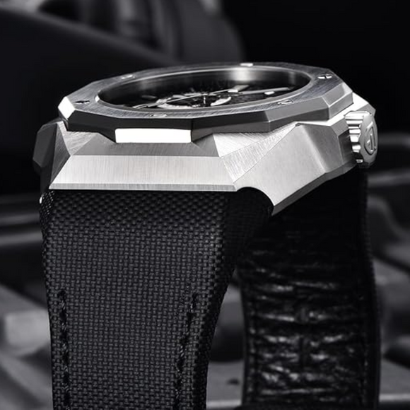 Pagani Design YS010 Men's Automatic Watch with NH39  Movement Leather Strap Waterproof Stylish and Unique Case Skeleton Face - Black