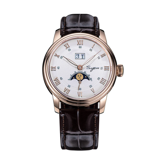 Sugess MoonPhase Master 437 Moon Phase Automatic Rose Gold - White Dial