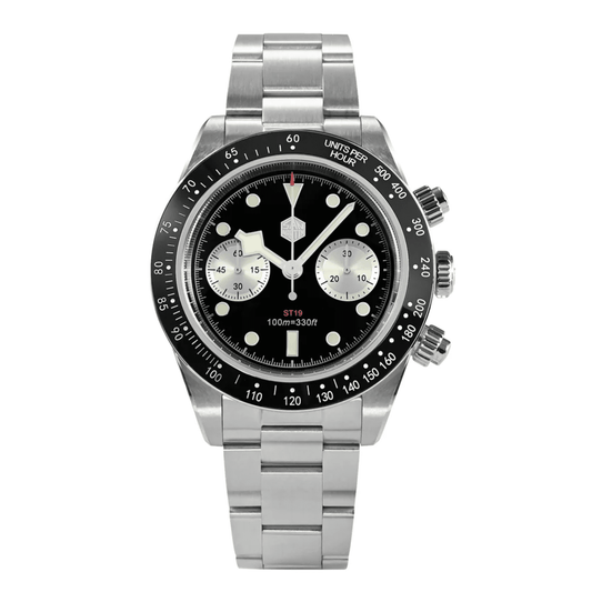 San Martin Panda BB Chronograph Retro Men Watch SN052-G-JS - Black san martin watches india online