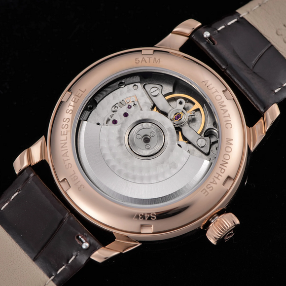 Sugess MoonPhase Master 437 Moon Phase Automatic Rose Gold - Black Dial