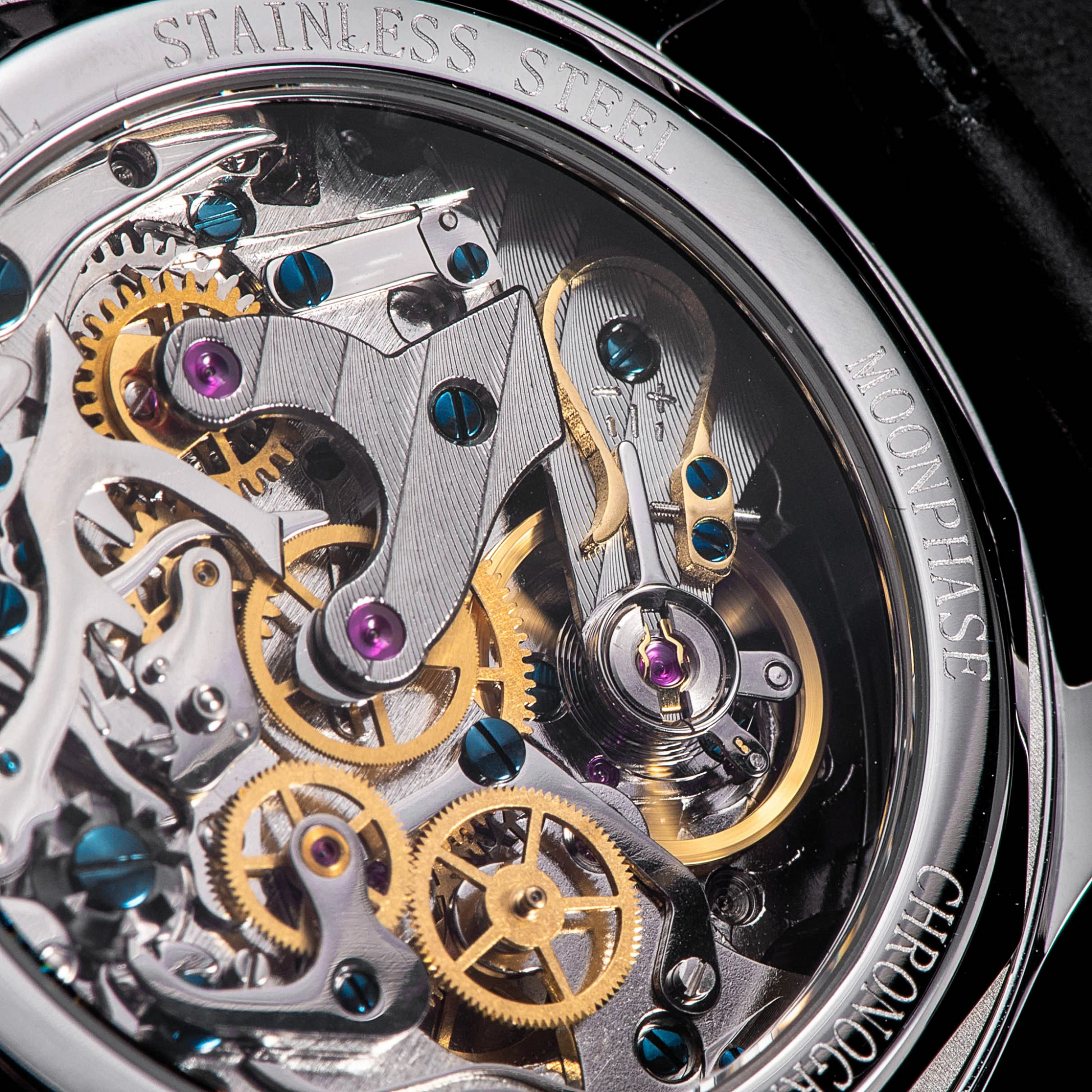 Sugess MoonPhase Master 389-2 Salmon Dial Swan Neck Regulator
