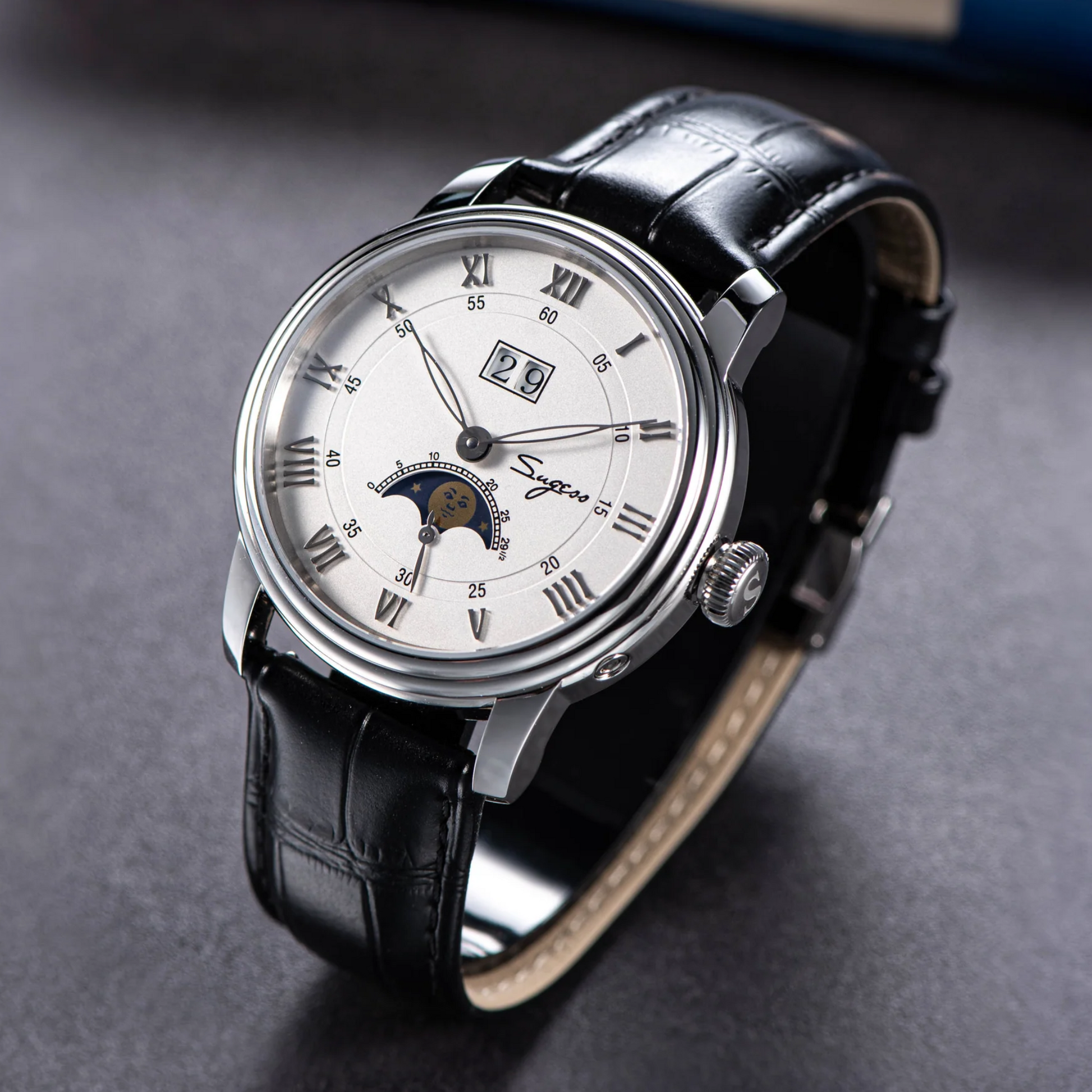 Sugess MoonPhase Master 437 Moon Phase Automatic Stainless-Steel - White Dial