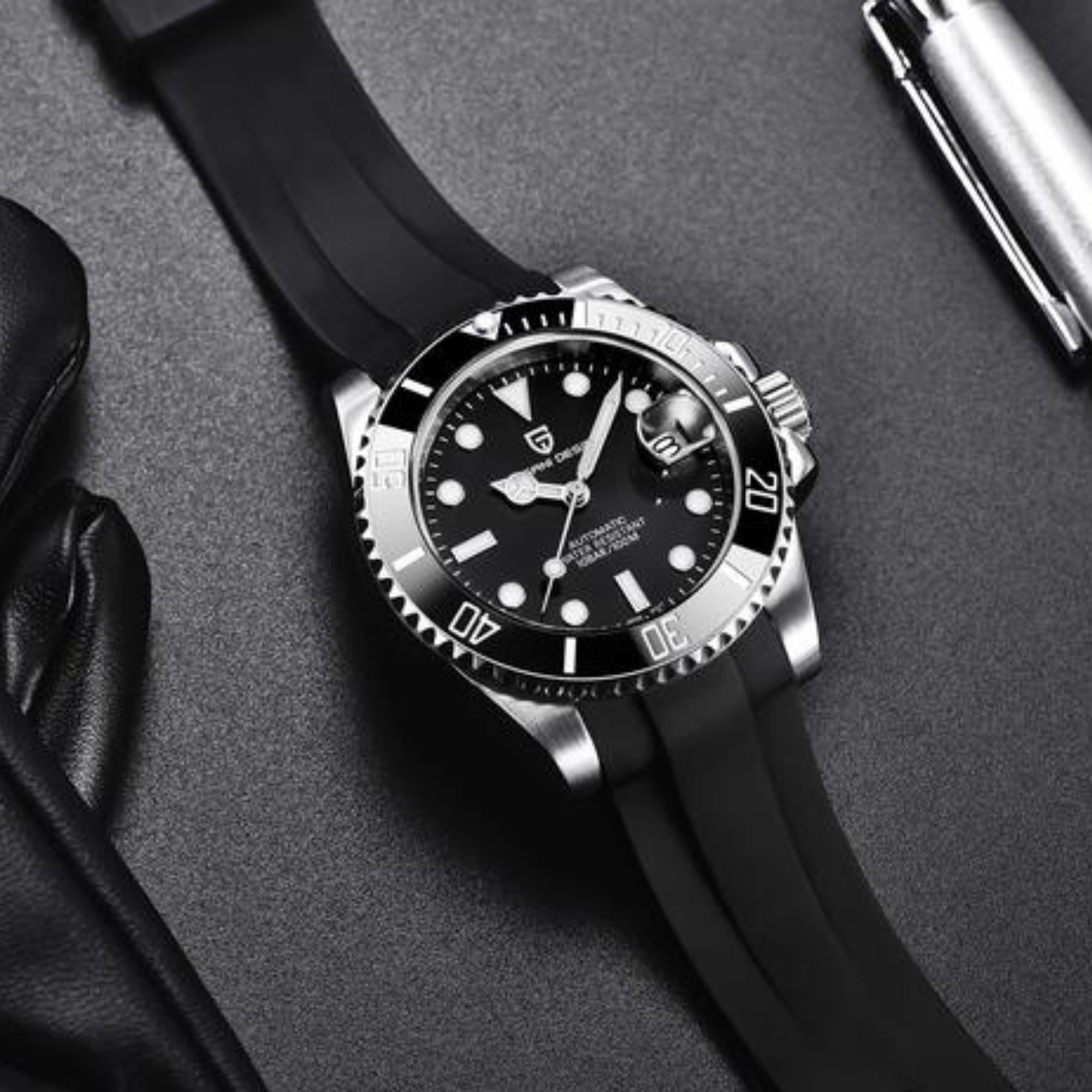 Pagani Design PD-1661 Waterproof Mechanical Automatic Watch  Men's 40MM Watch Black