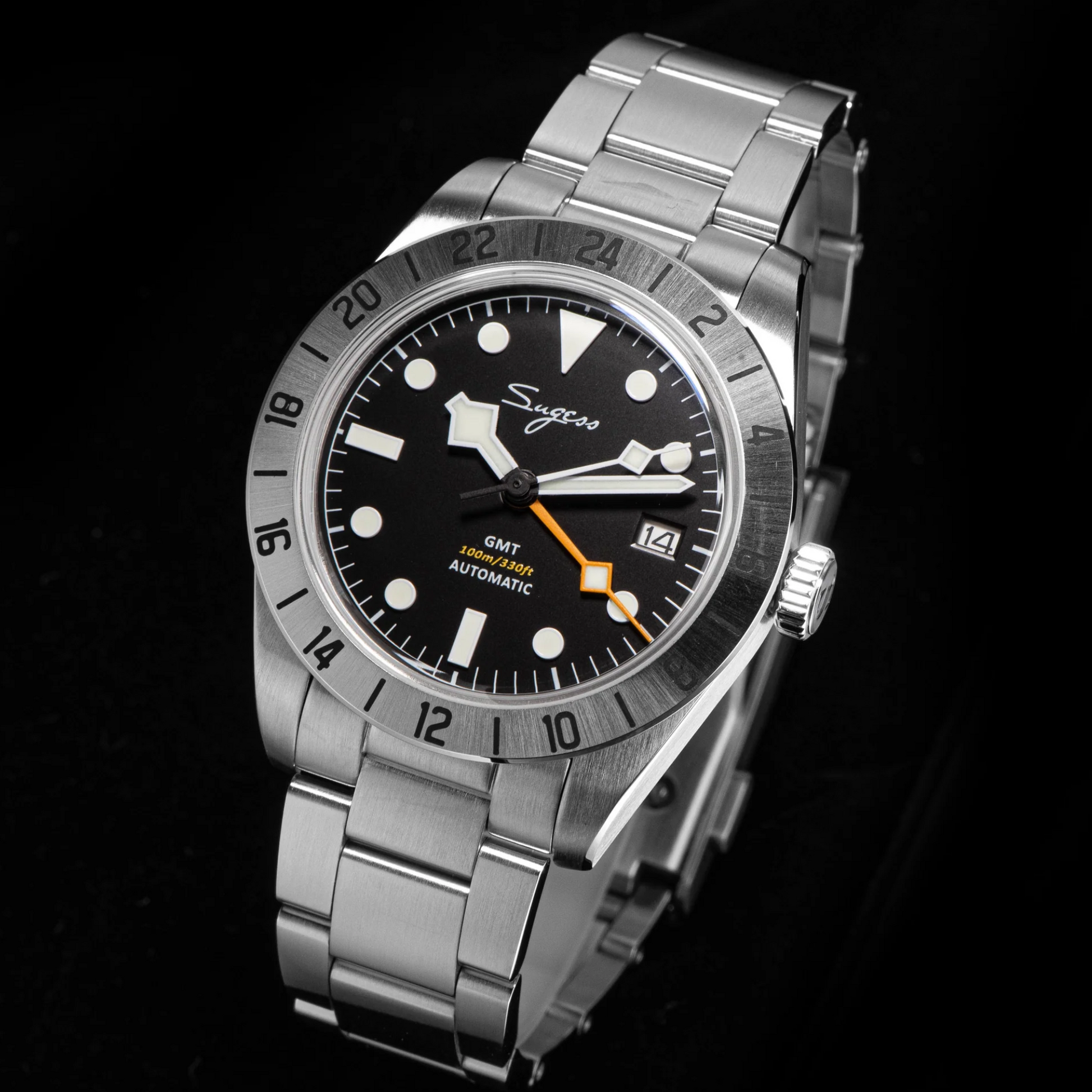 Heritage S431 BB GMT Seiko NH34 GMT movement - Black watch dream-watches.com india