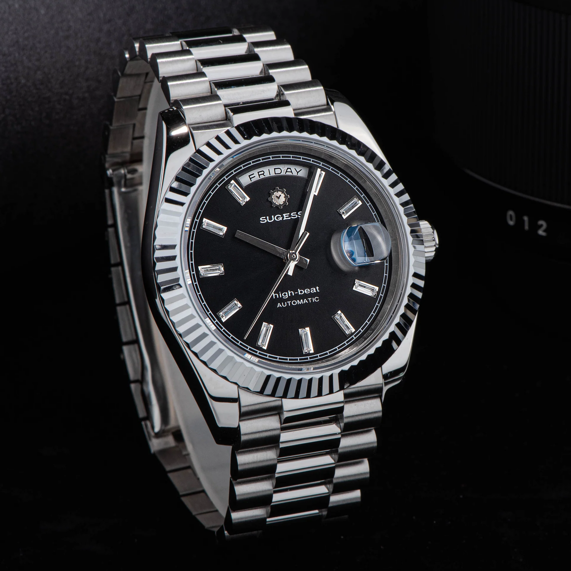 Sugess Heritage 433 DD Date and Day Display Stainless-Steel - Black Dial