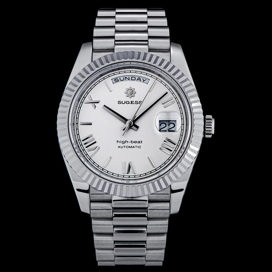 Sugess Heritage 433 DD Date and Day Display Stainless-Steel - White Dial