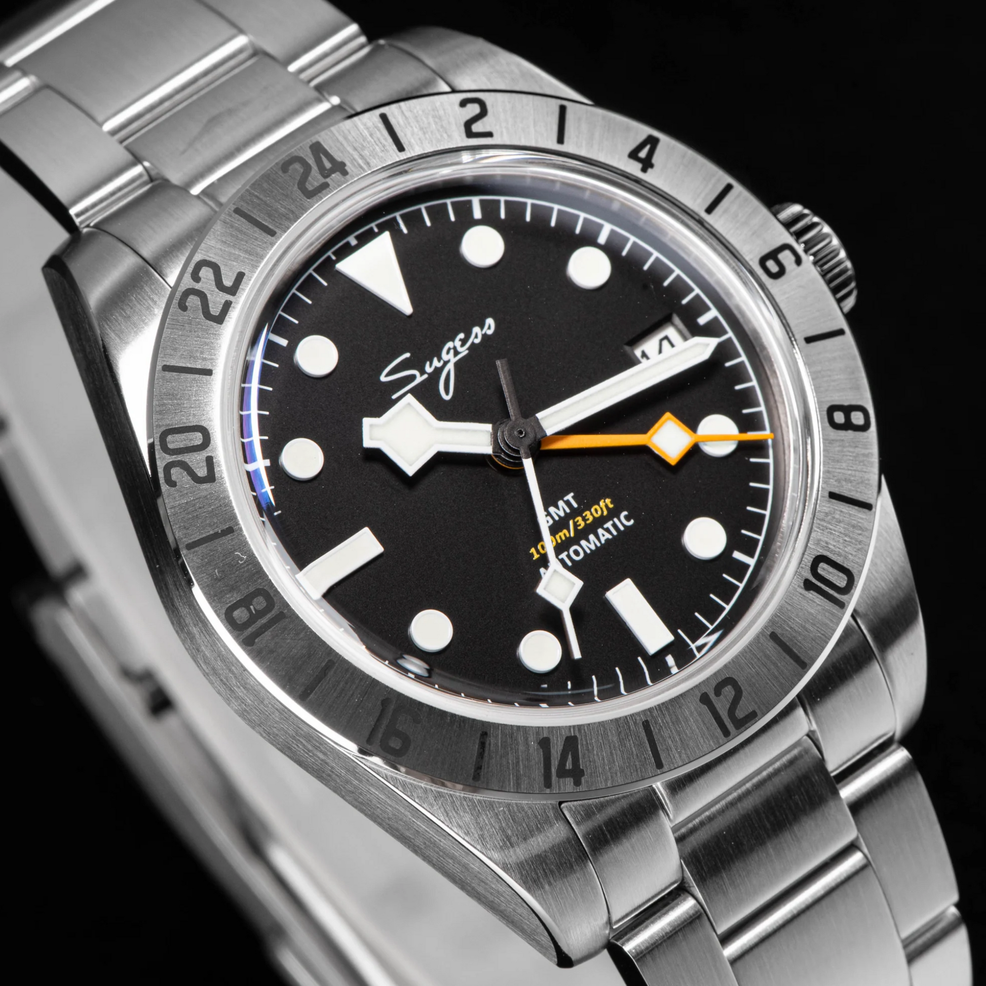 Heritage S431 BB GMT Seiko NH34 GMT movement - Black watch dream-watches.com india