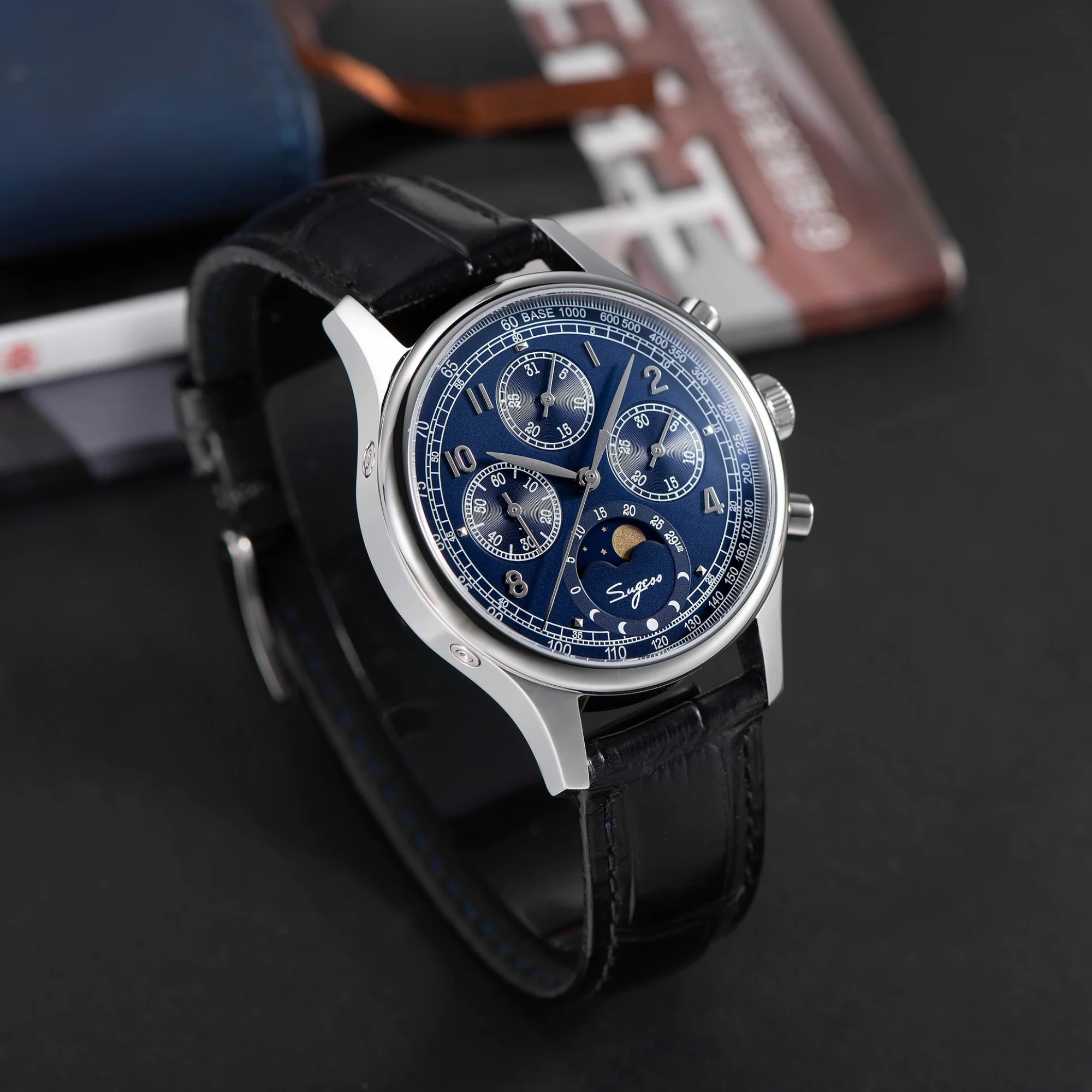 Sugess MoonPhase Master 389 2 Deep Blue Swan Neck Regulator