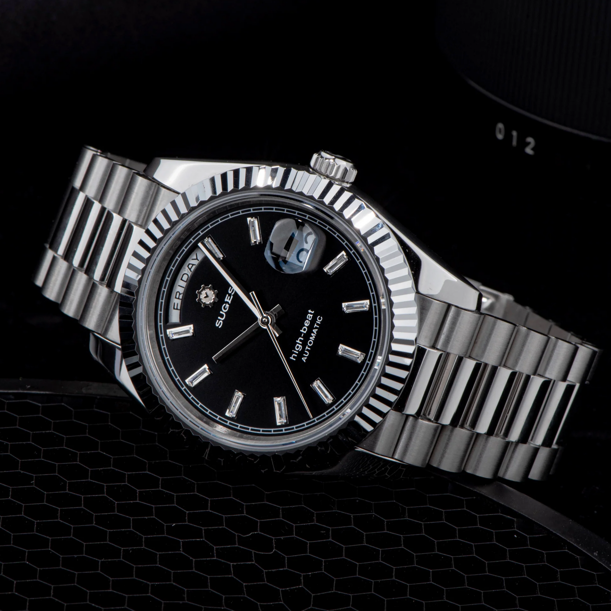Sugess Heritage 433 DD Date and Day Display Stainless-Steel - Black Dial