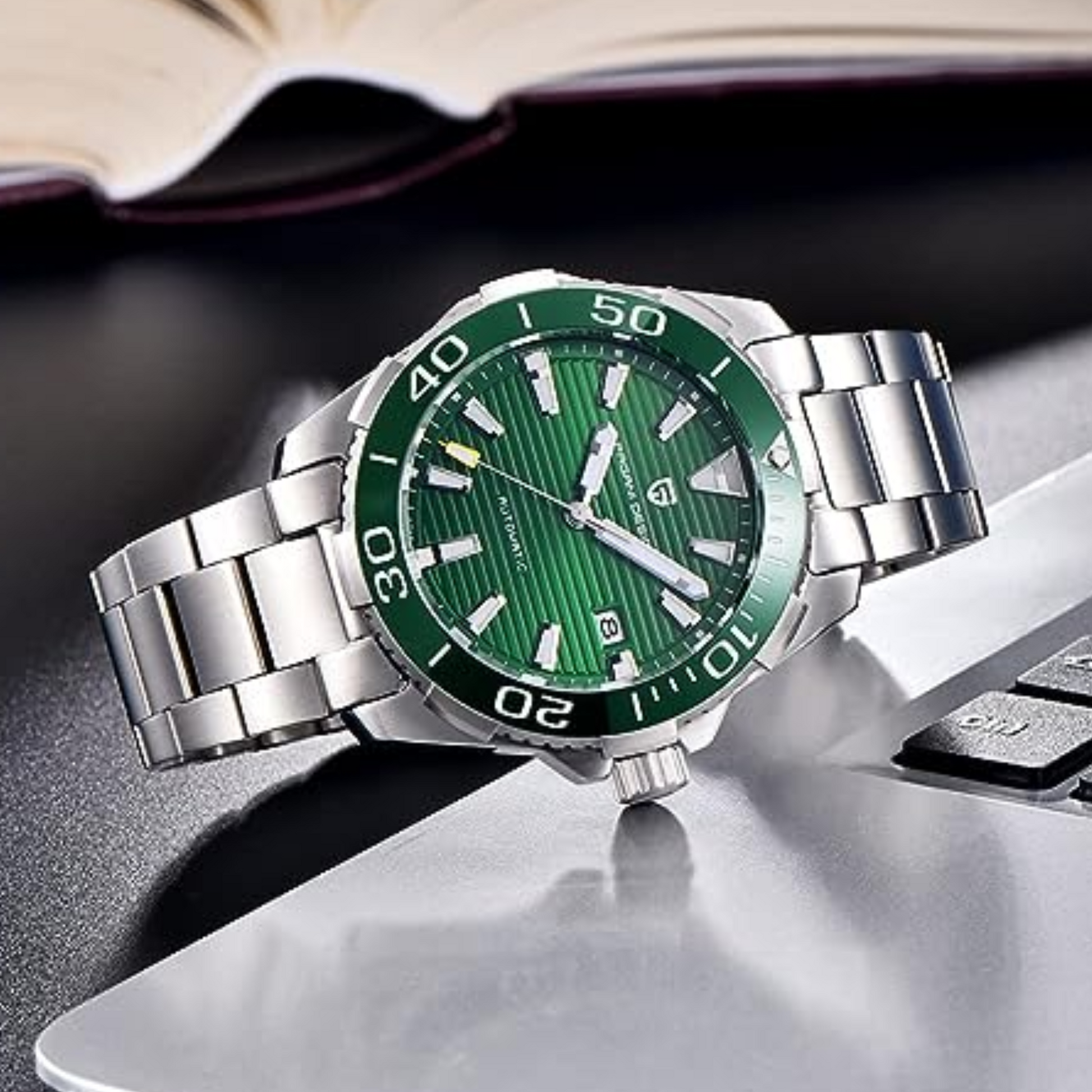 Pagani Design PD-1668 Automatic Mechanical Watch Seiko NH35 Movement- Green Dial