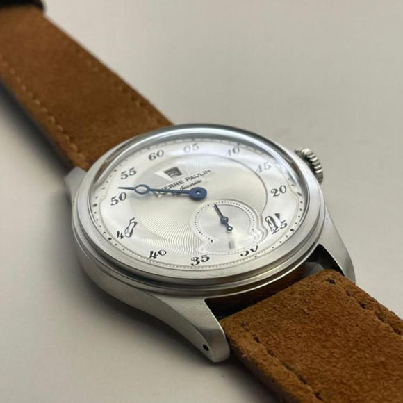 NEW Pierre Paulin Jumping Hour Automatic Seagull St17 mechanical watch steel watch Vintage Date Window - Silver watch dream-watches.com india