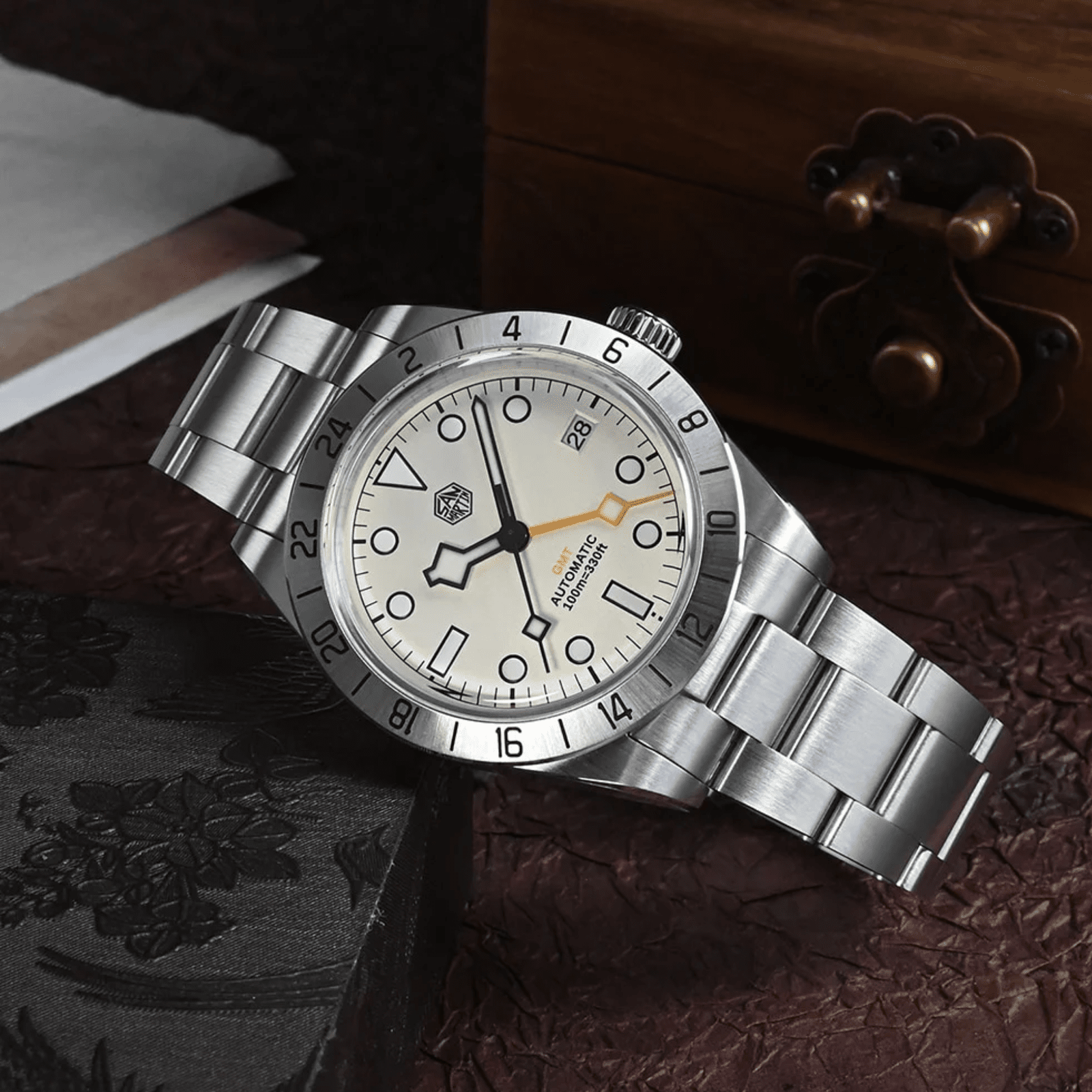 San Martin NH34 39mm BB GMT Watch SN0054GB - White Dial san martin watches india online