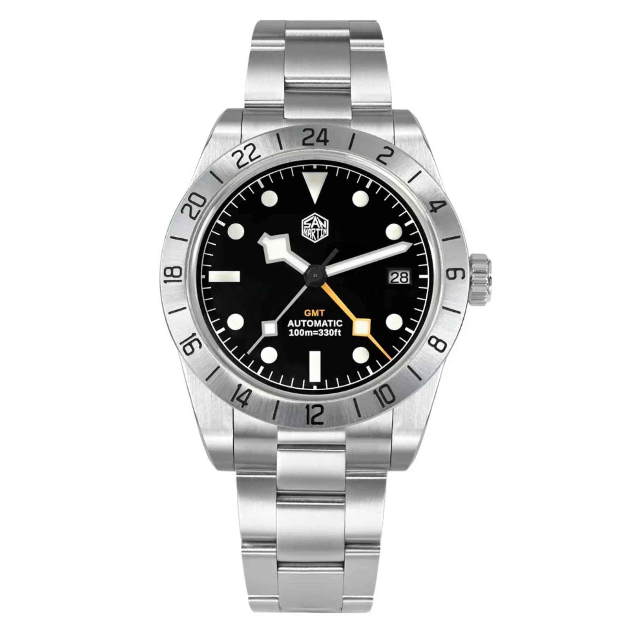San Martin NH34 39mm BB GMT Watch SN0054GB - Black Dial san martin watches india online