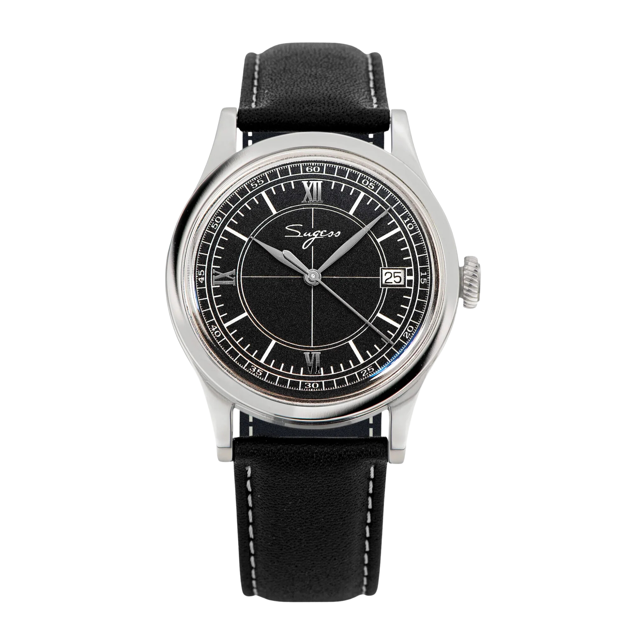 Sugess Heritage S411-3B Seagull 2130 Movement Stainless Steel Case Deep Black Dial SU4113BBK watch dream-watches.com india
