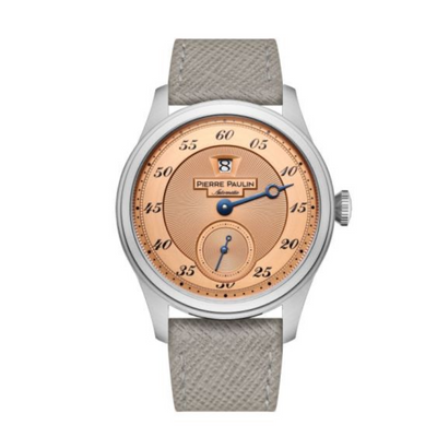 NEW Pierre Paulin Jumping Hour Automatic Seagull St17 mechanical watch steel watch Vintage Date Window - Salmon watch dream-watches.com india