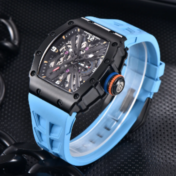 PAGANI DESIGN PD-1738  Waterproof Stainless Steel Skeleton Wristwatch Sport Chronograph Watch for Men - VH65 Movement