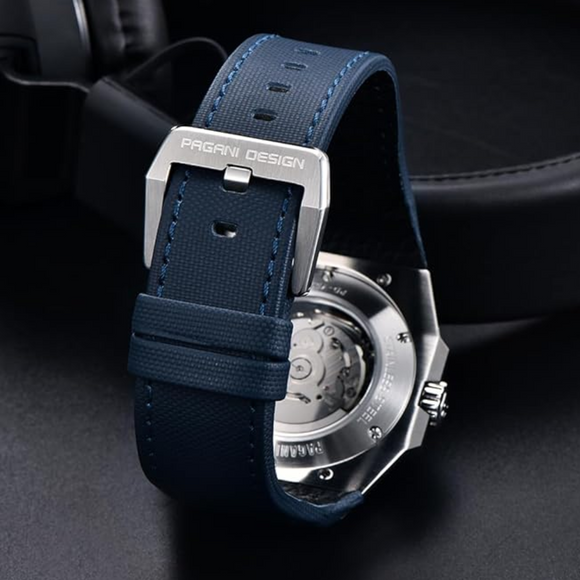 Pagani Design YS010 Men's Automatic Watch with NH39  Movement Leather Strap Waterproof Stylish and Unique Case Skeleton Face - Blue