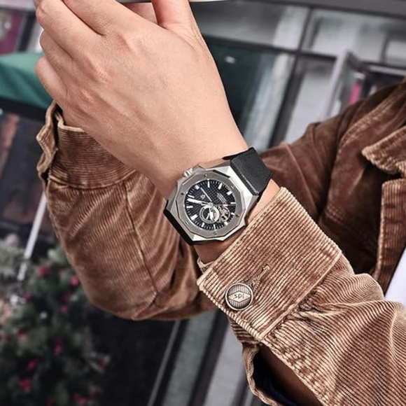 Pagani Design YS010 Men's Automatic Watch with NH39  Movement Leather Strap Waterproof Stylish and Unique Case Skeleton Face - Black