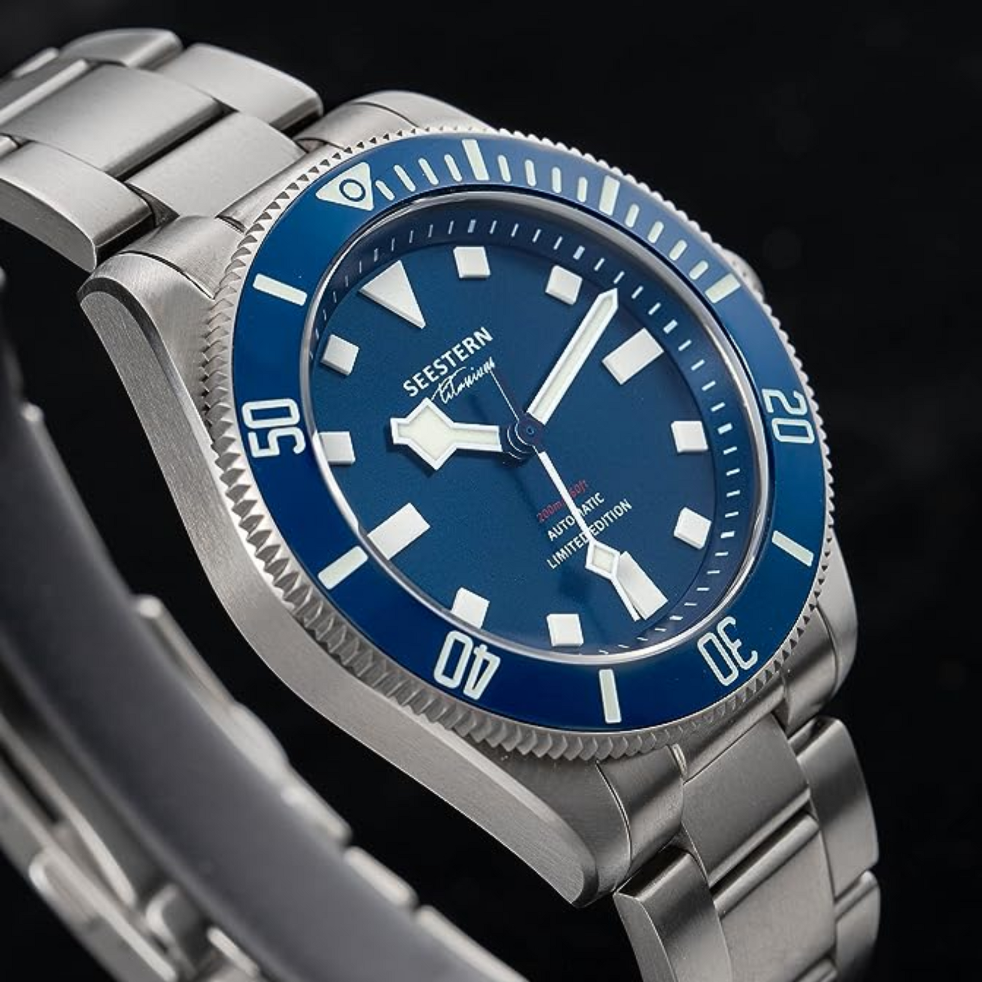 SEESTERN Titaniumn S430 Genuine Professional 20ATM Diver Limited Edition Mens Sport Watch -  Blue