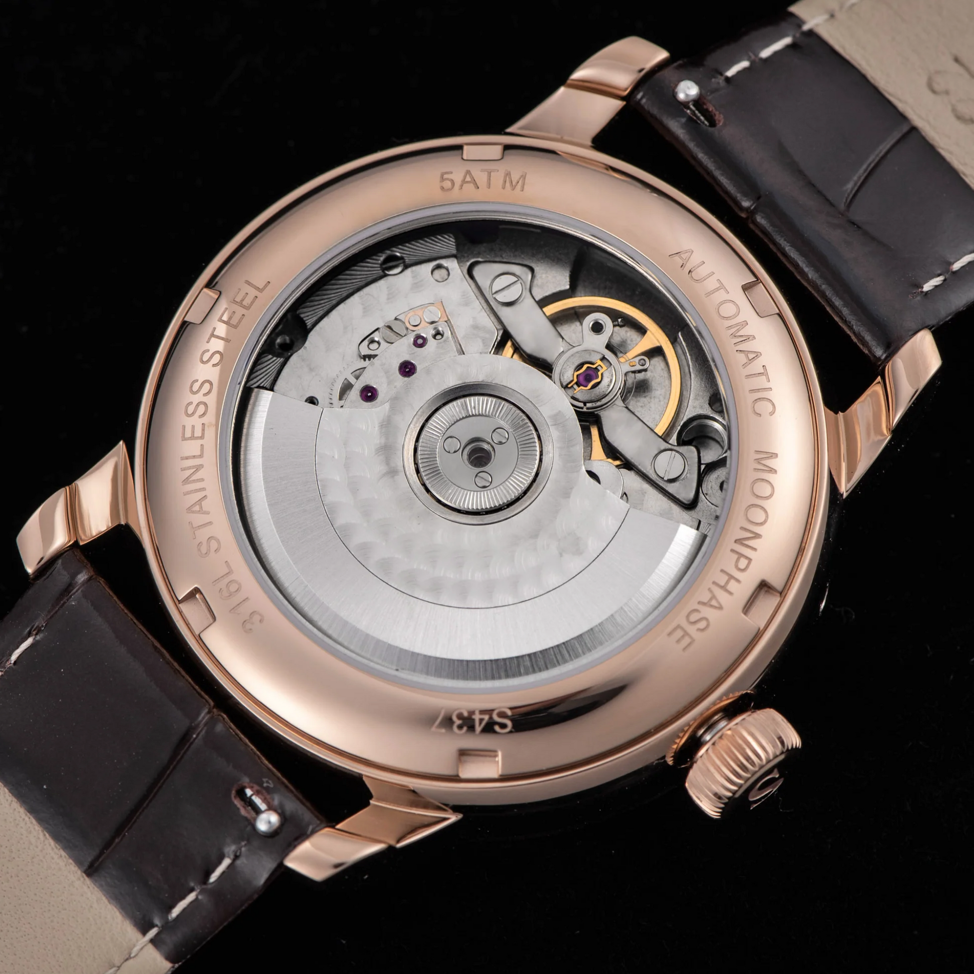 Sugess MoonPhase Master 437 Moon Phase Automatic Rose Gold - Deep Blue Dial