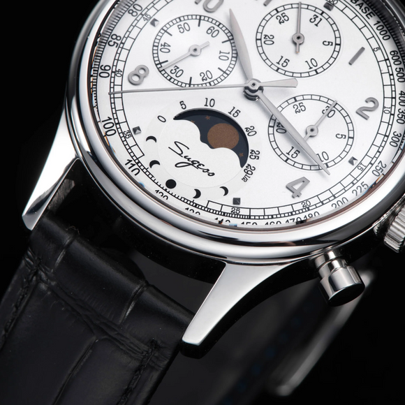 Sugess MoonPhase Master 389-2 White Dial Swan Neck Regulator