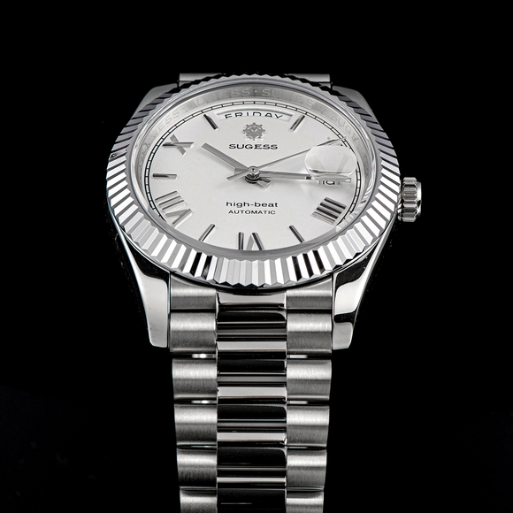 Sugess Heritage 433 DD Date and Day Display Stainless-Steel - White Dial