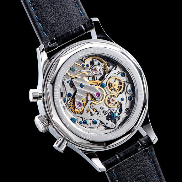 Sugess MoonPhase Master 389-2 Deep Blue Swan Neck Regulator