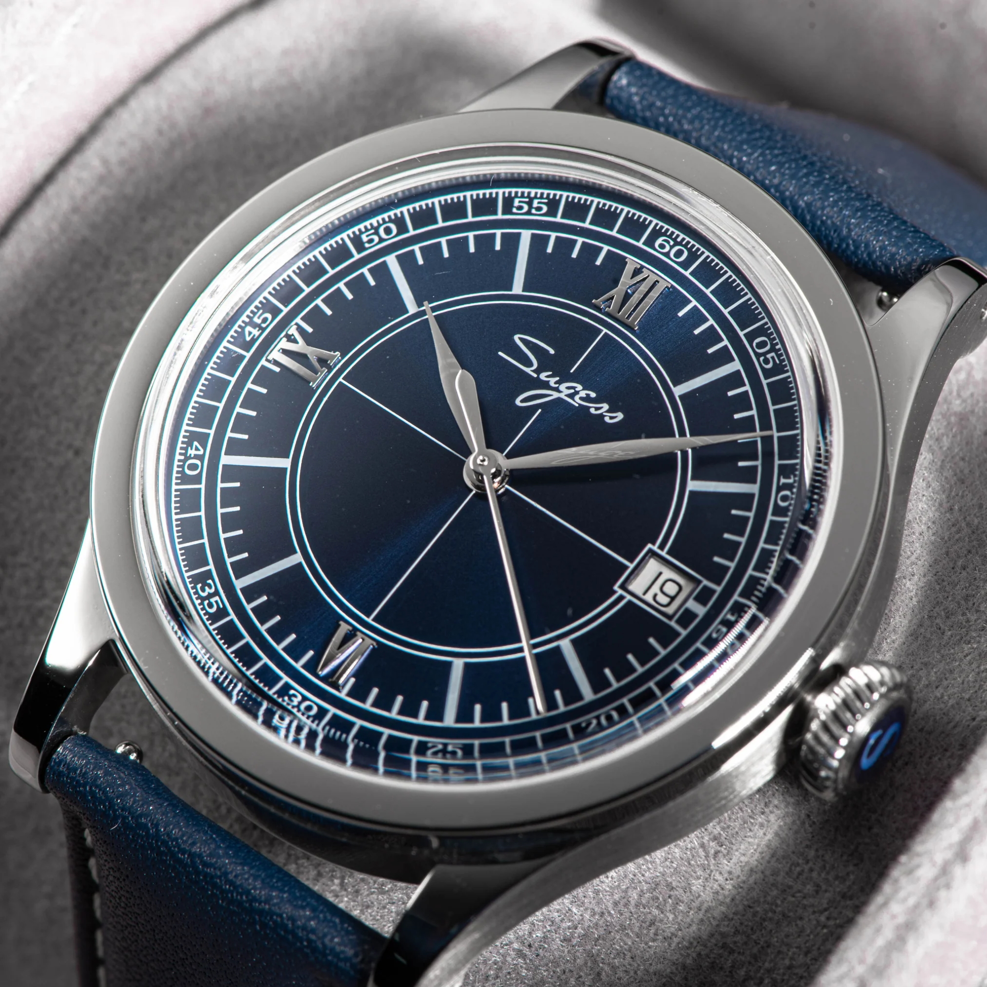 Sugess Heritage S411-3B Seagull 2130 Movement Stainless Steel Case Deep Blue Dial SU4113BDB watch dream-watches.com india
