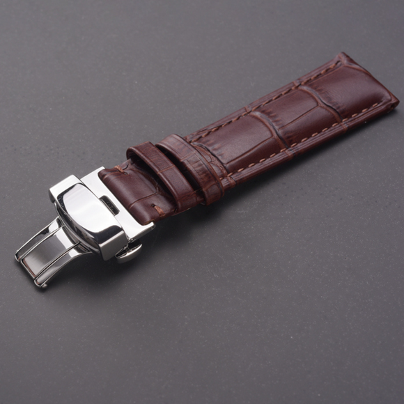 Quality Leather Watchbands Watch Band/Strap with Steel Pin buckle - Brown 20 mm watch leather strap band india online dream watches
