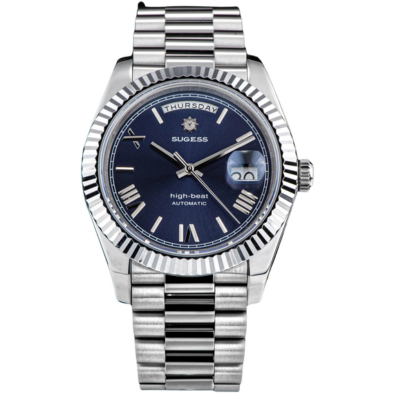 Sugess Heritage 433 DD Date and Day Display Stainless-Steel - Deep Blue Dial