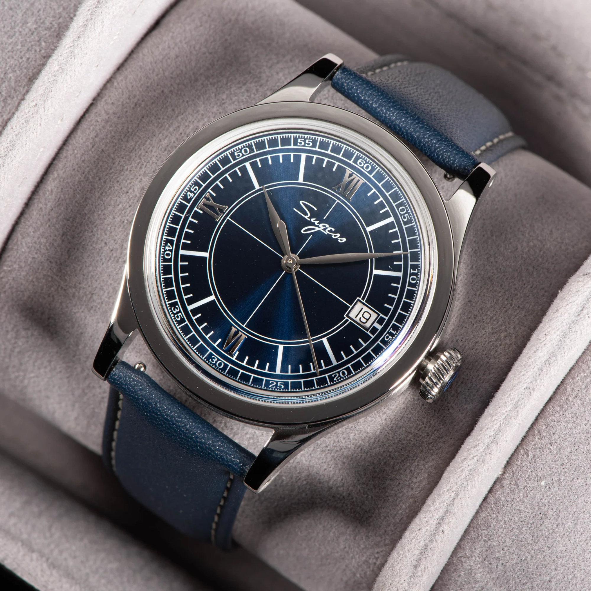 Sugess Heritage S411-3B Seagull 2130 Movement Stainless Steel Case Deep Blue Dial SU4113BDB watch dream-watches.com india