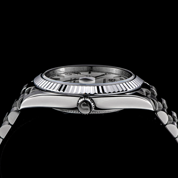 Sugess Heritage 433 DD Date and Day Display Stainless-Steel - White Dial