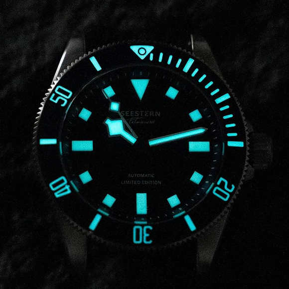 SEESTERN Titaniumn S430 Genuine Professional 20ATM Diver Limited Edition Mens Sport Watch -  Blue