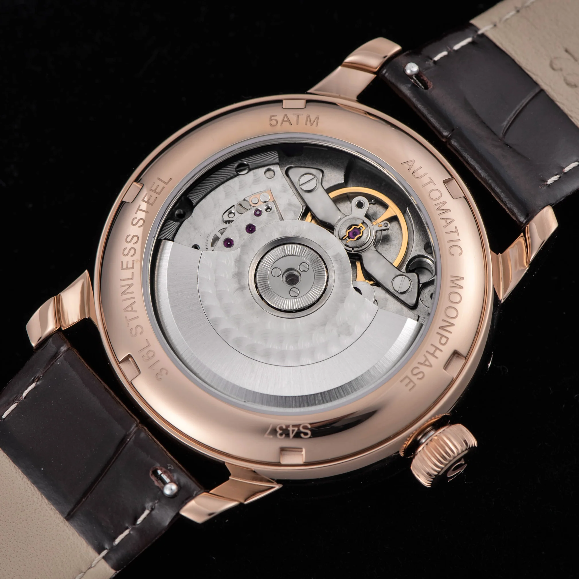 Sugess MoonPhase Master 437 Moon Phase Automatic Rose Gold - White Dial