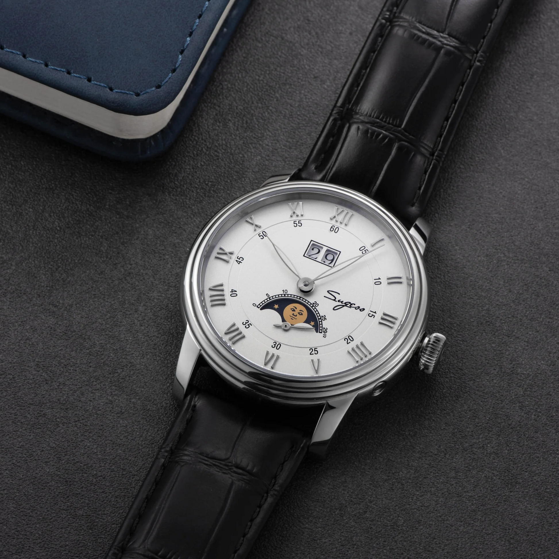 Sugess MoonPhase Master 437 Moon Phase Automatic Stainless-Steel - White Dial